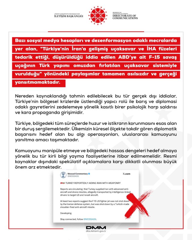 DMM’den F-15 İddialarına Yalanlama