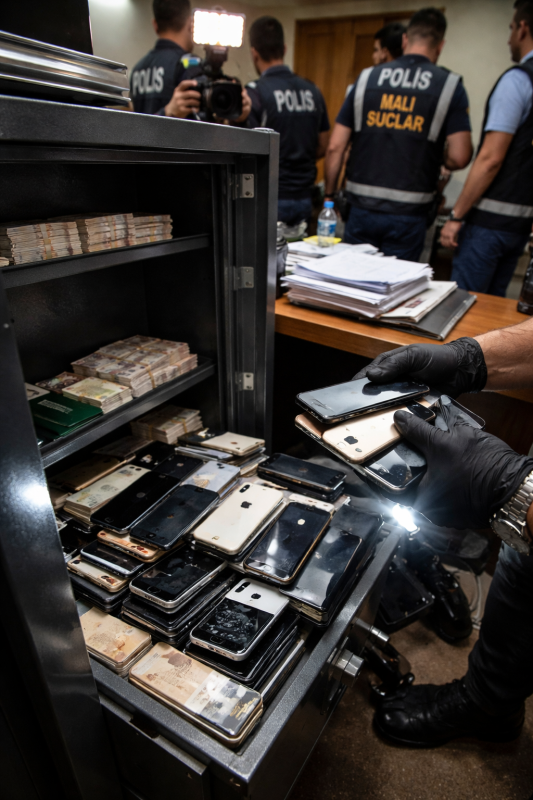 Uşak Belediyesi Operasyonunda Kasadan Çok Sayıda Telefon Çıktı